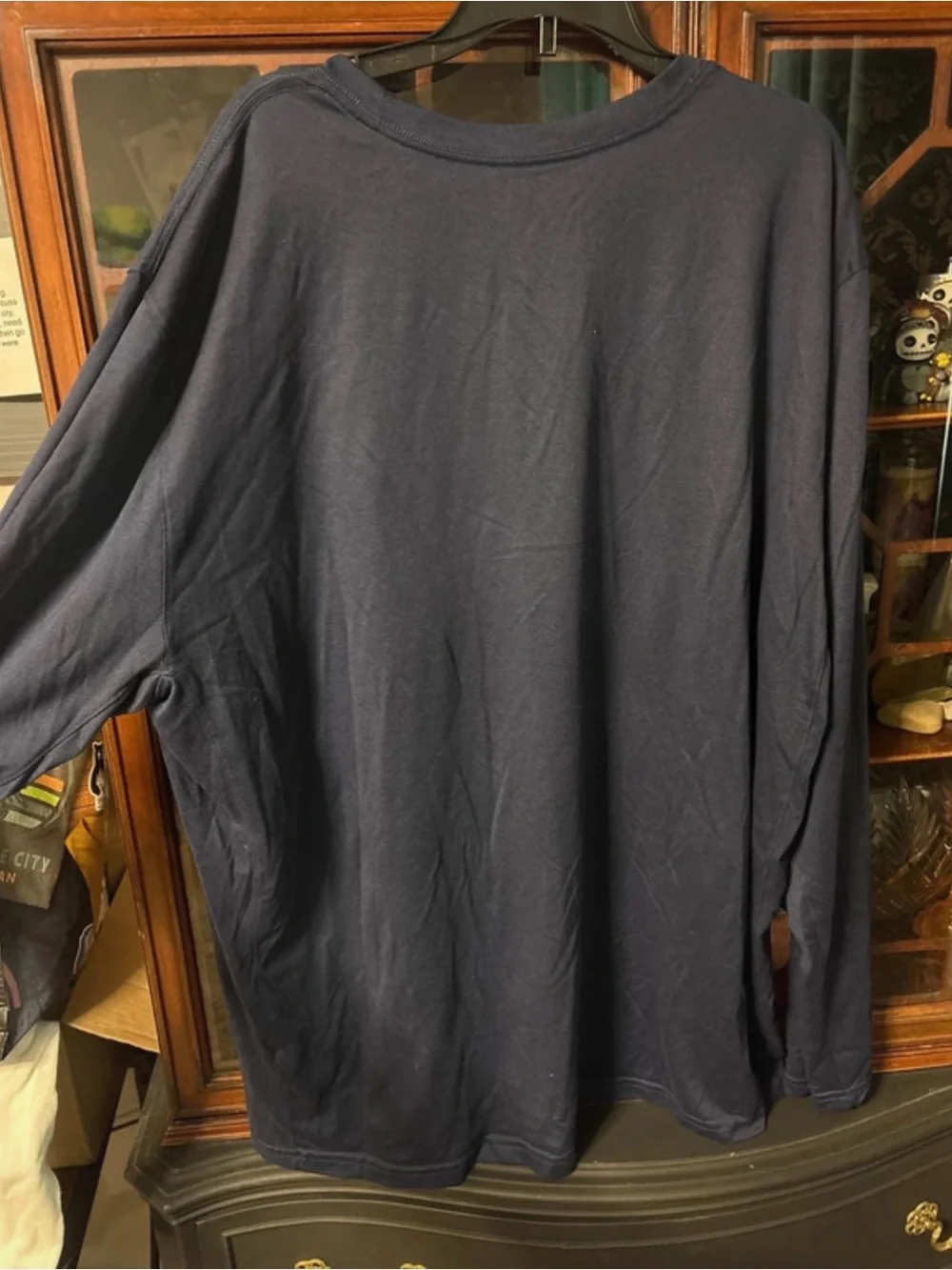 Nike Navy Long-Sleeve Michigan Graphic Tee with Maize Logo